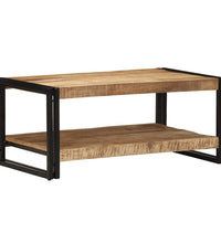 Couchtisch 90x50x38 cm Raues Massivholz Mango