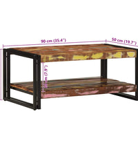 Couchtisch Mehrfarbig 90x50x38 cm Altholz Massiv