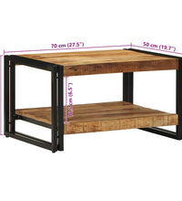 Couchtisch 70x50x38 cm Raues Massivholz Mango