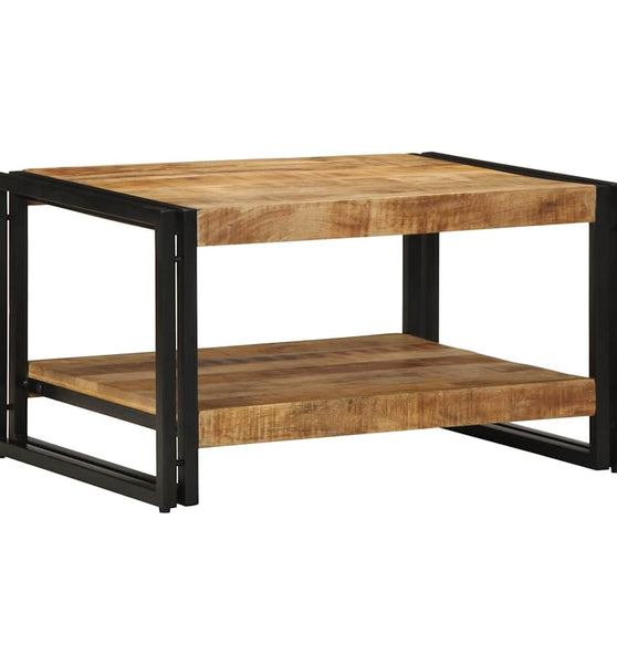 Couchtisch 70x50x38 cm Raues Massivholz Mango