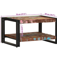 Couchtisch Mehrfarbig 70x50x38 cm Altholz Massivholz