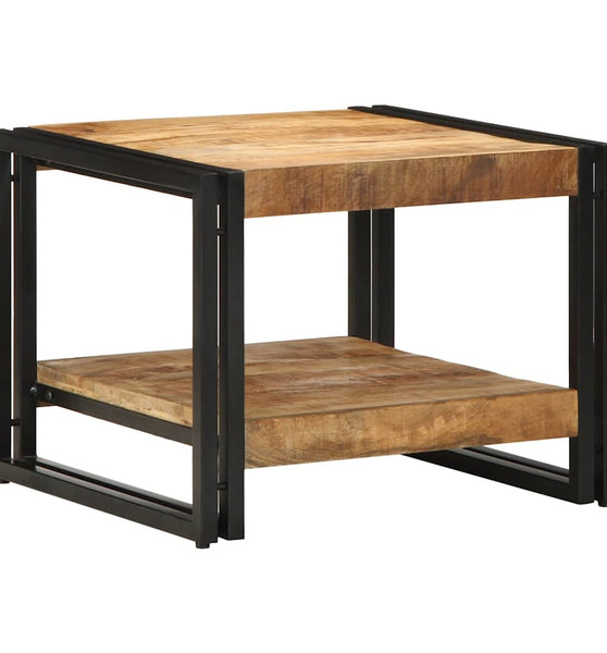 Couchtisch 50x50x38 cm Raues Massivholz Mango