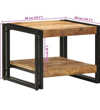 Couchtisch 50x50x38 cm Raues Massivholz Mango