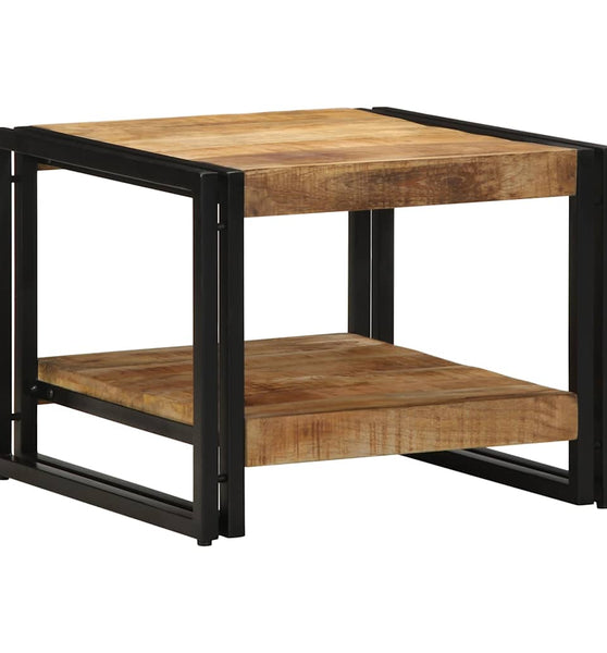 Couchtisch 50x50x38 cm Raues Massivholz Mango
