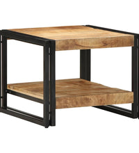 Couchtisch 50x50x38 cm Raues Massivholz Mango