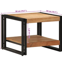 Couchtisch 50x50x38 cm Massivholz Akazie
