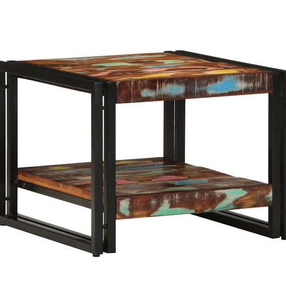 Couchtisch Mehrfarbig 50x50x38 cm Altholz Massivholz