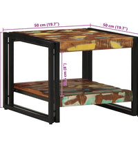 Couchtisch Mehrfarbig 50x50x38 cm Altholz Massivholz