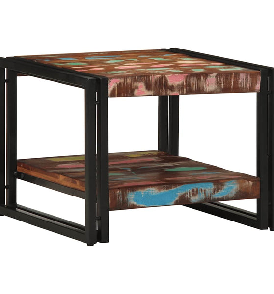 Couchtisch Mehrfarbig 50x50x38 cm Altholz Massivholz