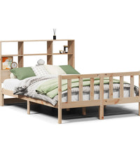 Massivholzbett mit Regal ohne Matratze 140x190 cm Kiefernholz