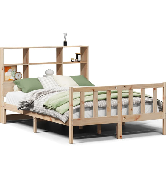 Massivholzbett mit Regal ohne Matratze 140x190 cm Kiefernholz