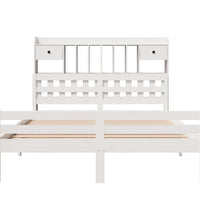 Massivholzbett mit Regal ohne Matratze Weiß 160x200 cm Kiefer