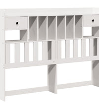 Massivholzbett mit Regal ohne Matratze Weiß 160x200 cm Kiefer