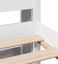 Massivholzbett mit Regal ohne Matratze Weiß 160x200 cm Kiefer