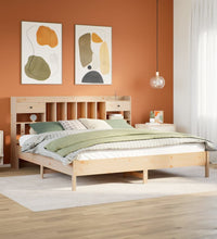 Massivholzbett mit Regal ohne Matratze 180x200 cm Kiefer