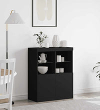 Sideboard Schwarz 81x37x100 cm Holzwerkstoff