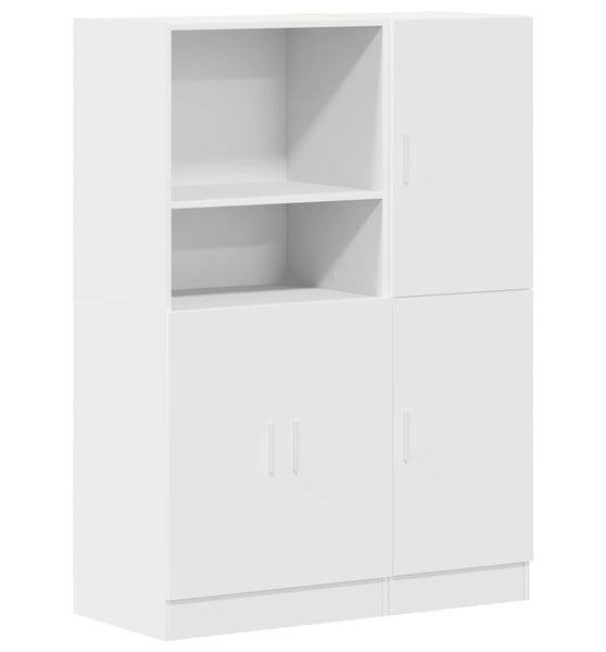 2-tlg. Küchenschrank-Set Weiß Holzwerkstoff