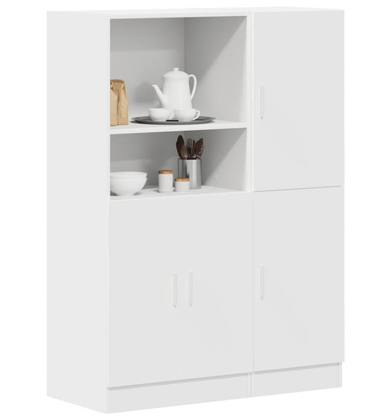 2-tlg. Küchenschrank-Set Weiß Holzwerkstoff
