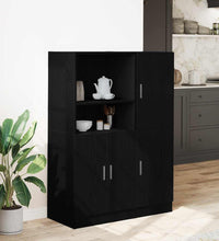 2-tlg. Küchenschrank-Set Schwarz Holzwerkstoff