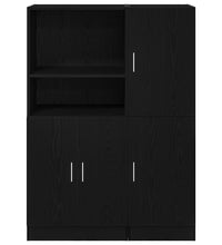 2-tlg. Küchenschrank-Set Schwarz Holzwerkstoff