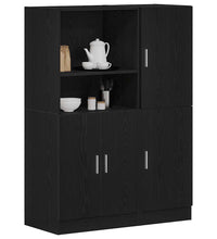 2-tlg. Küchenschrank-Set Schwarz Holzwerkstoff