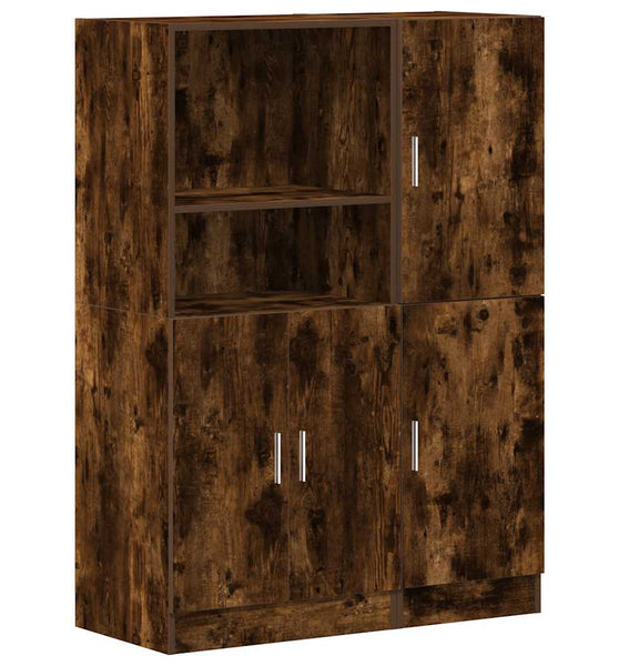 2-tlg. Küchenschrank-Set Räuchereiche Holzwerkstoff