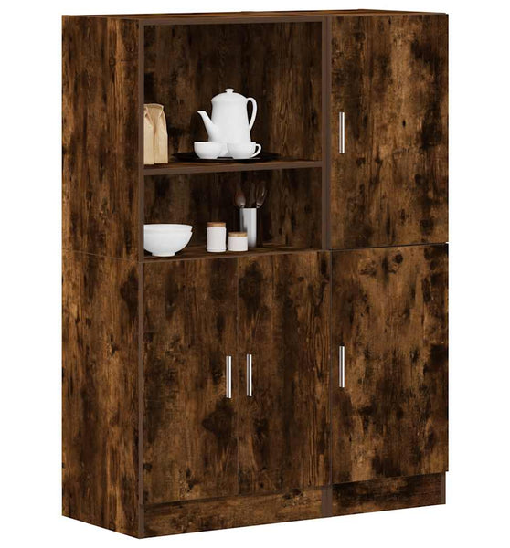 2-tlg. Küchenschrank-Set Räuchereiche Holzwerkstoff