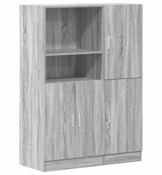 2-tlg. Küchenschrank-Set Grau Sonoma Holzwerkstoff