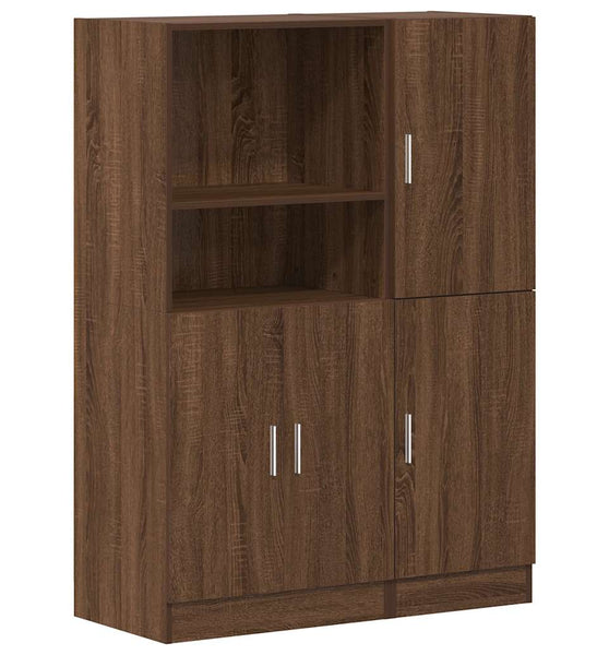 2-tlg. Küchenschrank-Set Braun Eichen-Optik Holzwerkstoff