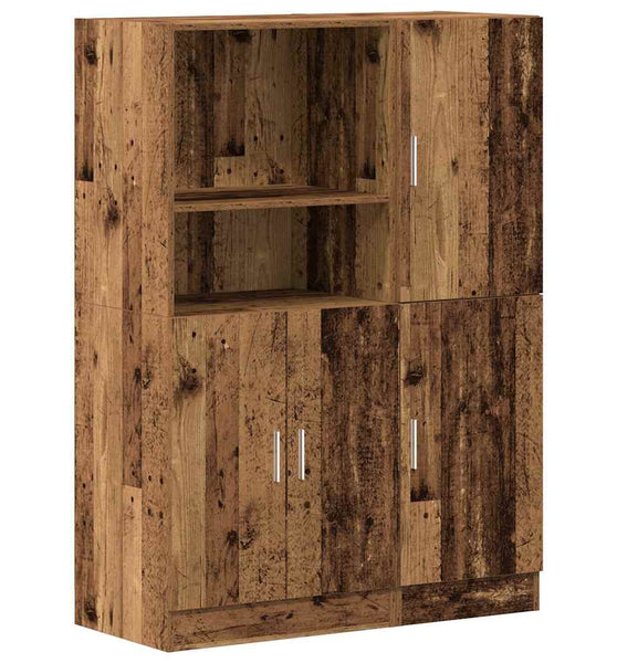 2-tlg. Küchenschrank-Set Altholz-Optik Holzwerkstoff