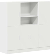 3-tlg. Küchenschrank-Set Weiß Holzwerkstoff