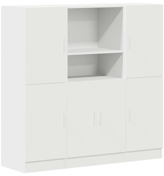 3-tlg. Küchenschrank-Set Weiß Holzwerkstoff