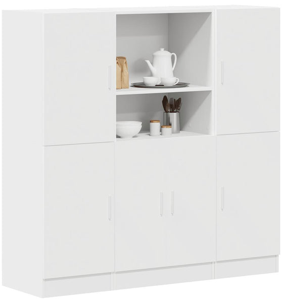 3-tlg. Küchenschrank-Set Weiß Holzwerkstoff
