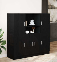 3-tlg. Küchenschrank-Set Schwarz Holzwerkstoff