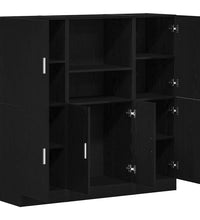 3-tlg. Küchenschrank-Set Schwarz Holzwerkstoff