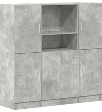 3-tlg. Küchenschrank-Set Betongrau Holzwerkstoff