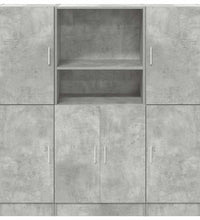 3-tlg. Küchenschrank-Set Betongrau Holzwerkstoff