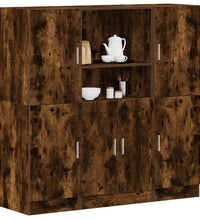 3-tlg. Küchenschrank-Set Räuchereiche Holzwerkstoff