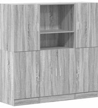 3-tlg. Küchenschrank-Set Grau Sonoma Holzwerkstoff