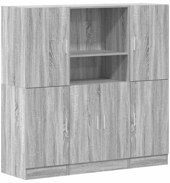 3-tlg. Küchenschrank-Set Grau Sonoma Holzwerkstoff