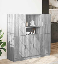 3-tlg. Küchenschrank-Set Grau Sonoma Holzwerkstoff