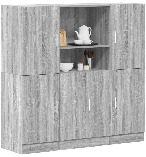 3-tlg. Küchenschrank-Set Grau Sonoma Holzwerkstoff