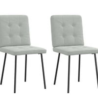 Esszimmerstühle 2 Stk. Hellgrau Samt