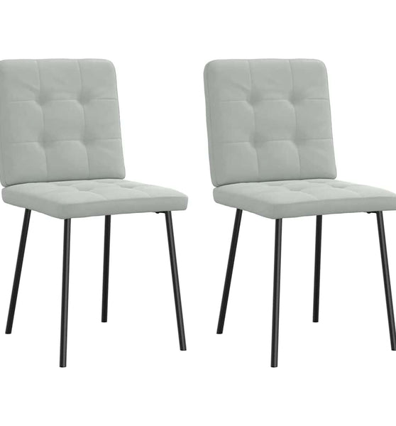 Esszimmerstühle 2 Stk. Hellgrau Samt