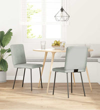 Esszimmerstühle 2 Stk. Hellgrau Samt