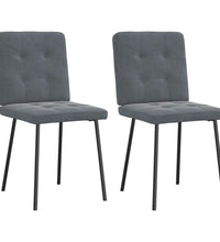 Esszimmerstühle 2 Stk. Dunkelgrau Samt