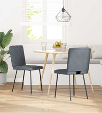 Esszimmerstühle 2 Stk. Dunkelgrau Samt