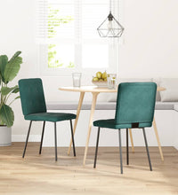 Esszimmerstühle 2 Stk. Dunkelgrün Samt