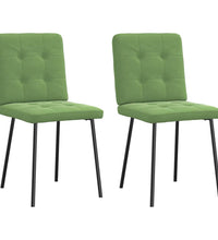 Esszimmerstühle 2 Stk. Hellgrün Samt