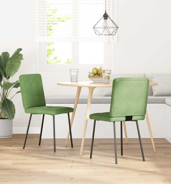 Esszimmerstühle 2 Stk. Hellgrün Samt